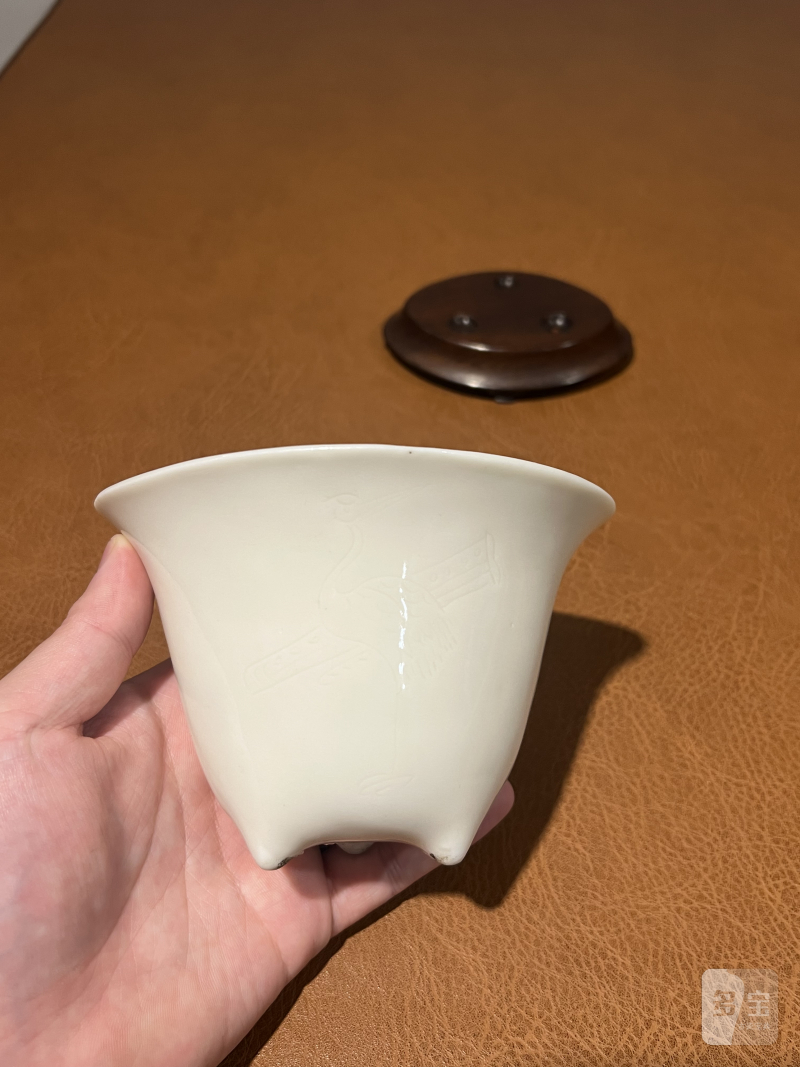十七世纪 德化诗文琴鹤纹杯 - 图2